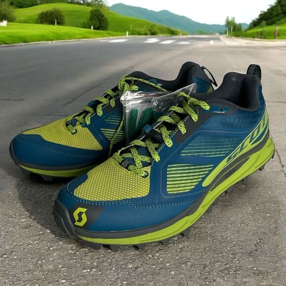 Scott Kinabalu Supertrac Trail Running Shoe Mens‎ Size 9 Blue LimeGreen Trainers - Picture 1 of 8